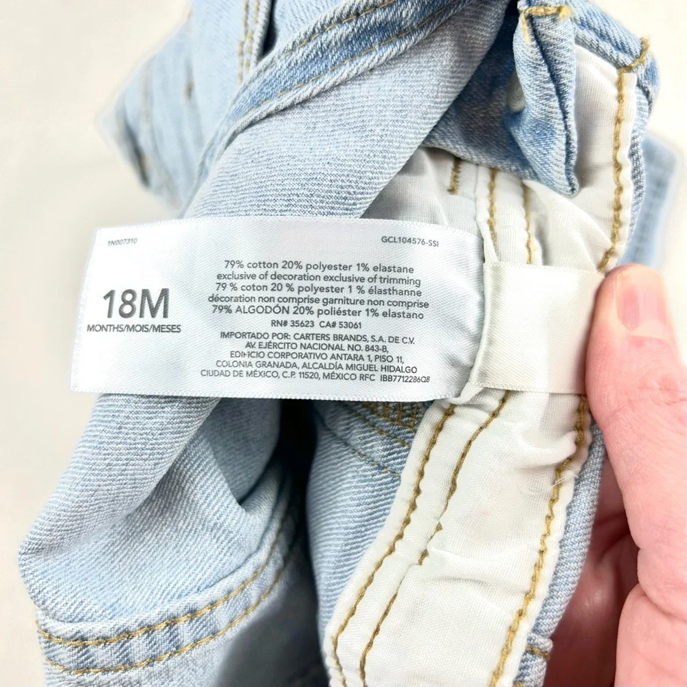 OshKosh B'gosh Light Wash Blue Jean Overalls